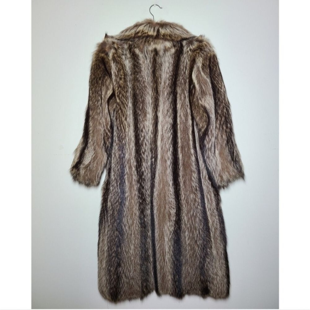 Vintage Genuine Raccoon Fur Long Coat - Picture 2 of 9
